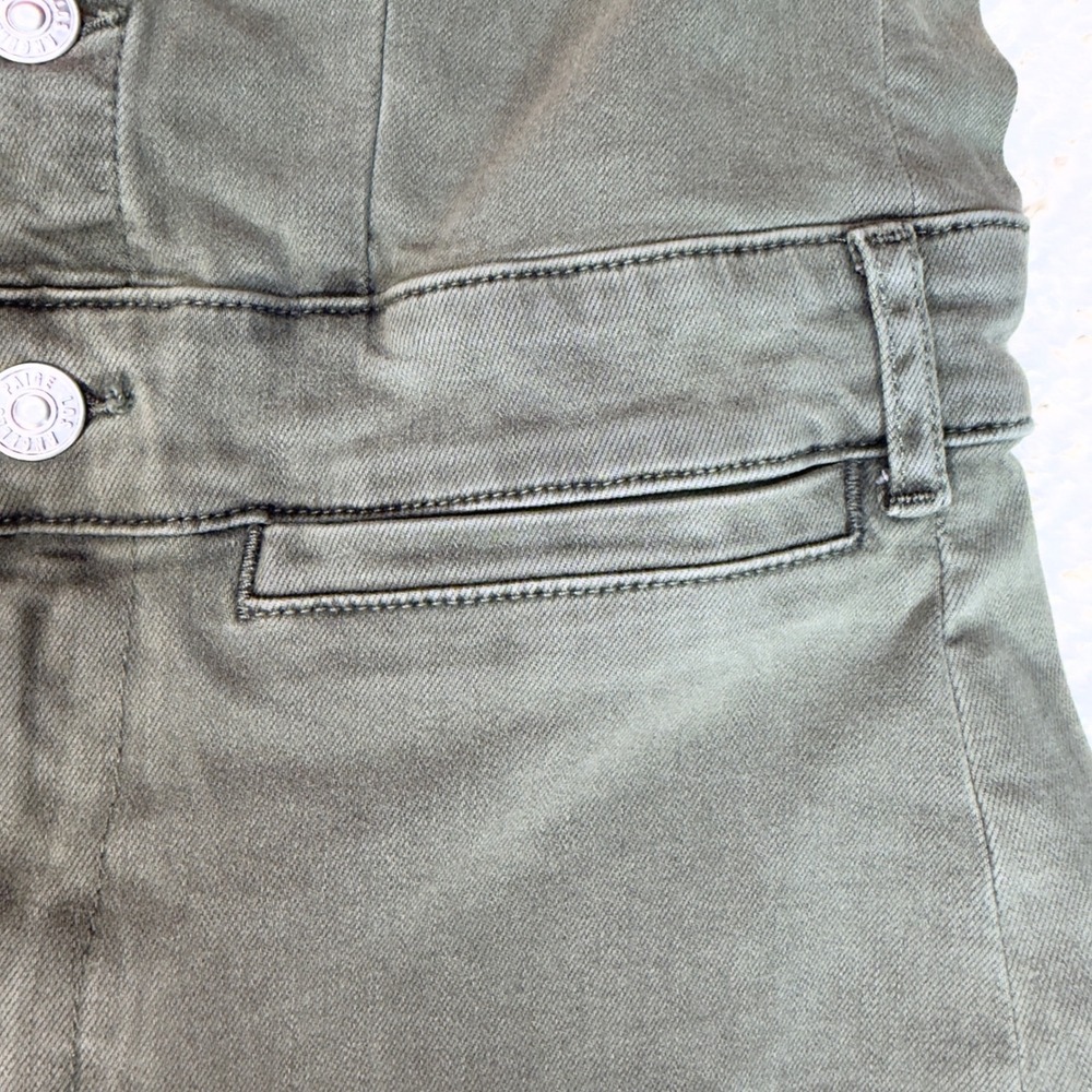 PAIGE Womens 26 Olive Green Denim Jumpsuit Sleeveless Wide Leg Utility Boho - Picture 11 of 14